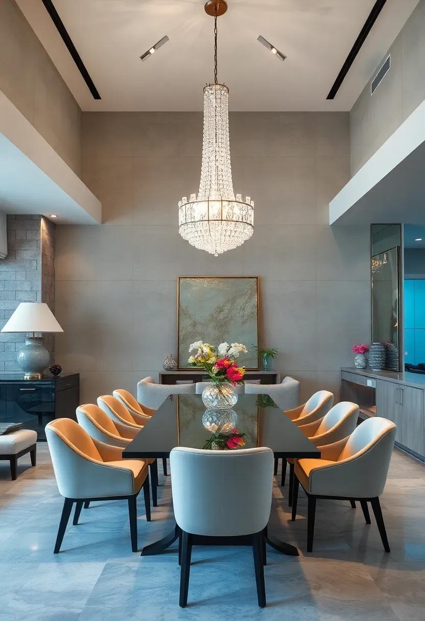 The Impact of Reflective Surfaces and Mirrors Amplifying Crystal Chandelier Radiance in Dining Areas