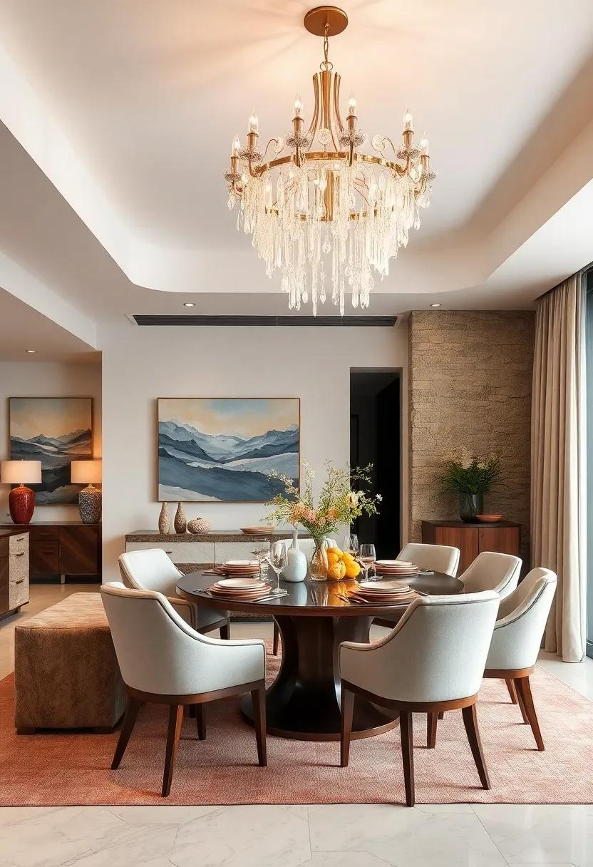 French Country Style Dining Rooms Graced by Ornate Crystal Chandeliers Radiating Soft Elegance