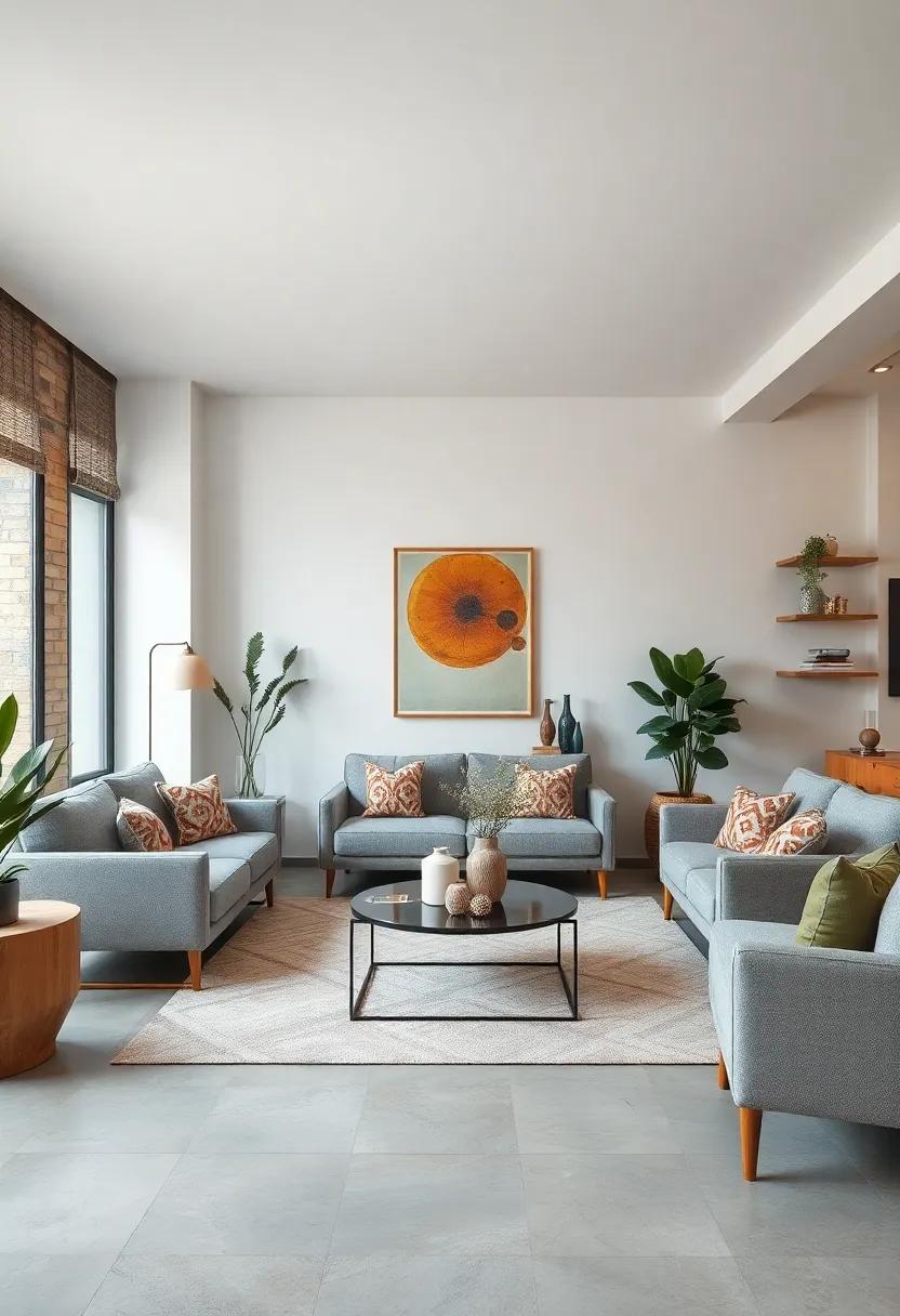 The Fusion of Vintage and Modern Elements Creating a Balanced Eclectic Living Room Ambiance