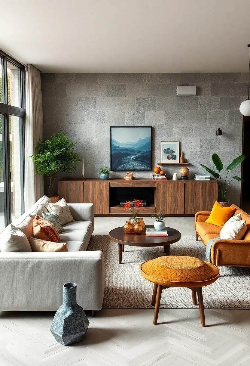 Natural Elements Paired with Sleek Furniture for an Earthy Yet Chic Eclectic Look