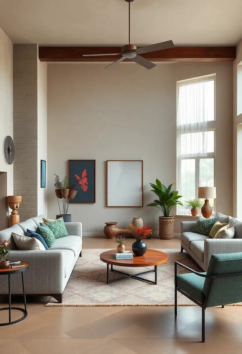 Curated Collections of Global Artifacts Enriching the Eclectic Living Room Atmosphere