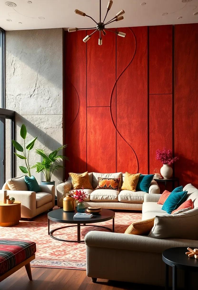 Introducing Textured Wall Panels Featuring Intricate Designs in Warm, Saturated Colors