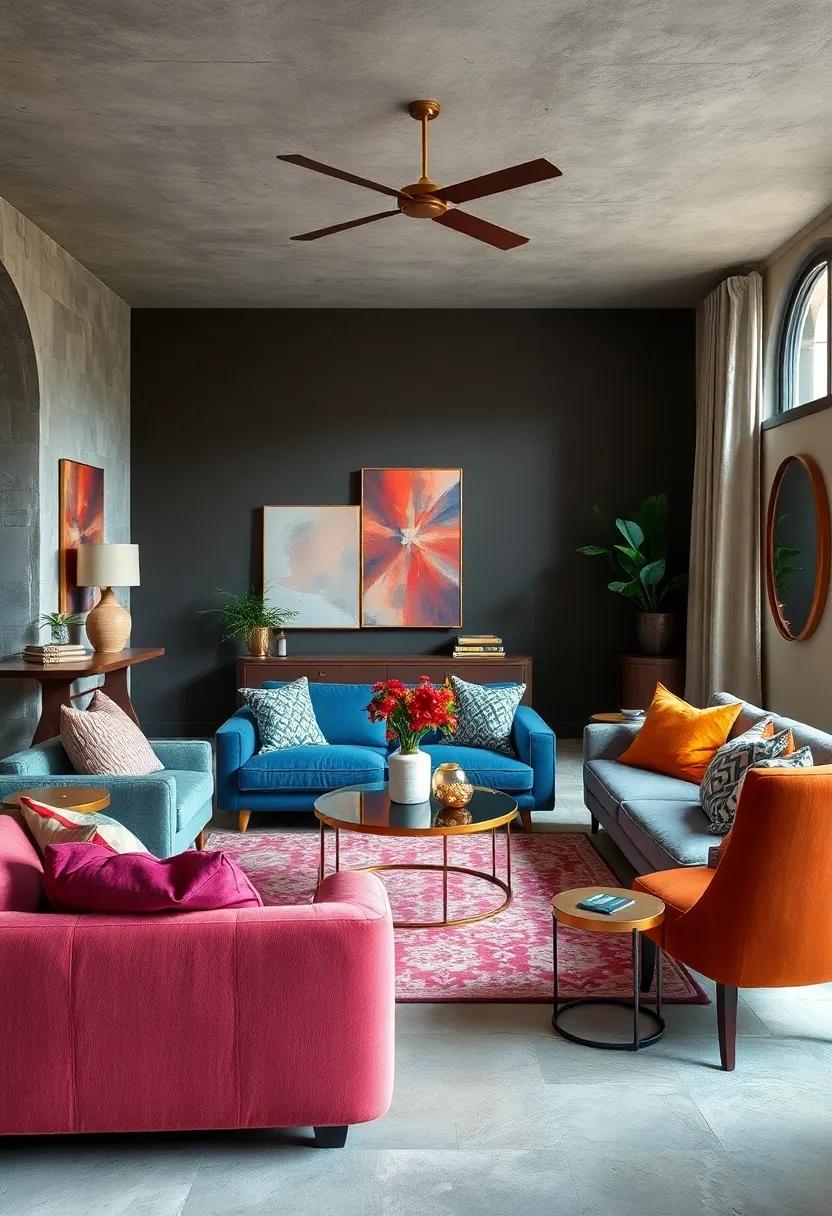 Positioning Mirrored Accents Strategically to Multiply Color Reflections and Brightness