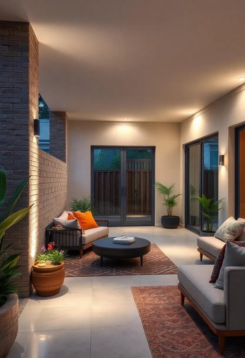 Motion-Activated Spotlights Featuring Soft Colors Highlighting Entry Points And Walkways Along Fences