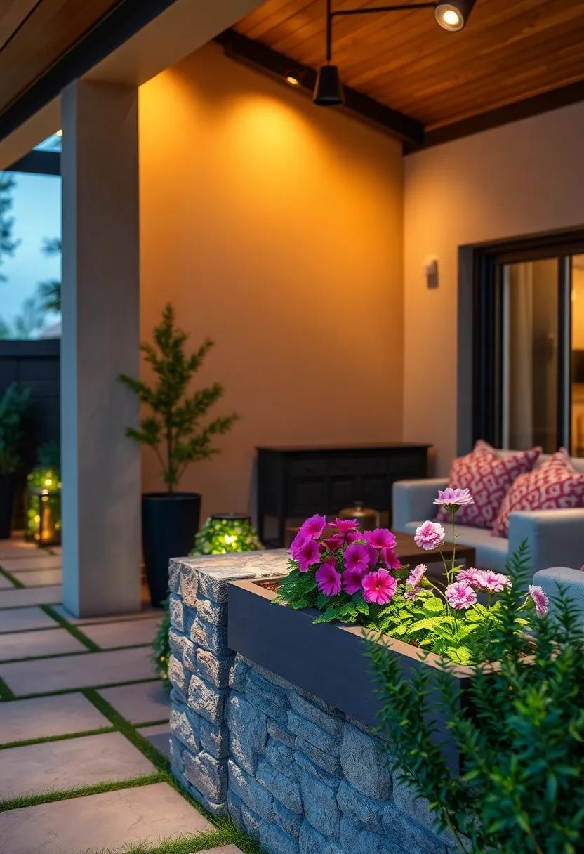 Softly Lit Flower Box Fence Attachments Highlighting Blooms With Gentle Spotlights For Natural Beauty