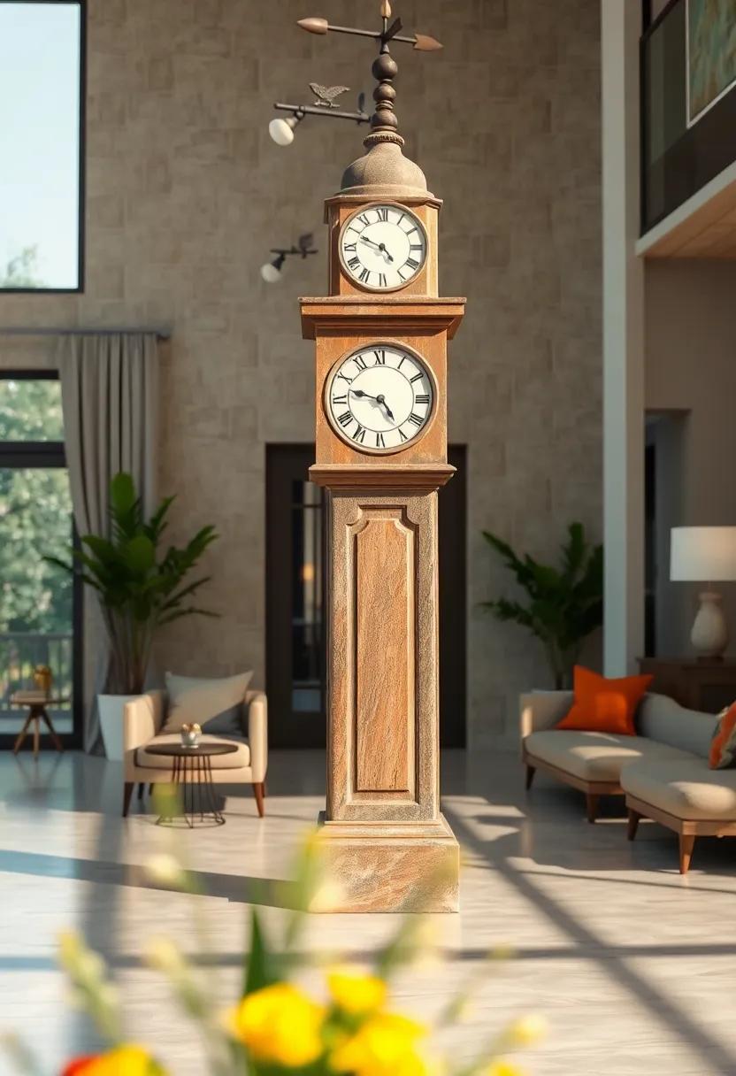 Close-Up of Weathered Clock Tower Weathervane Turning Gently in the Breeze