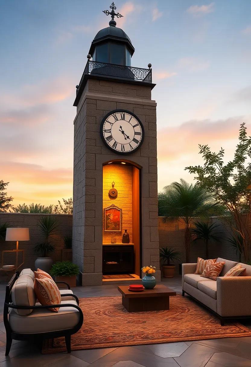 Timeless Ironwork Details Embellishing the Tower Against a Soft Twilight Sky