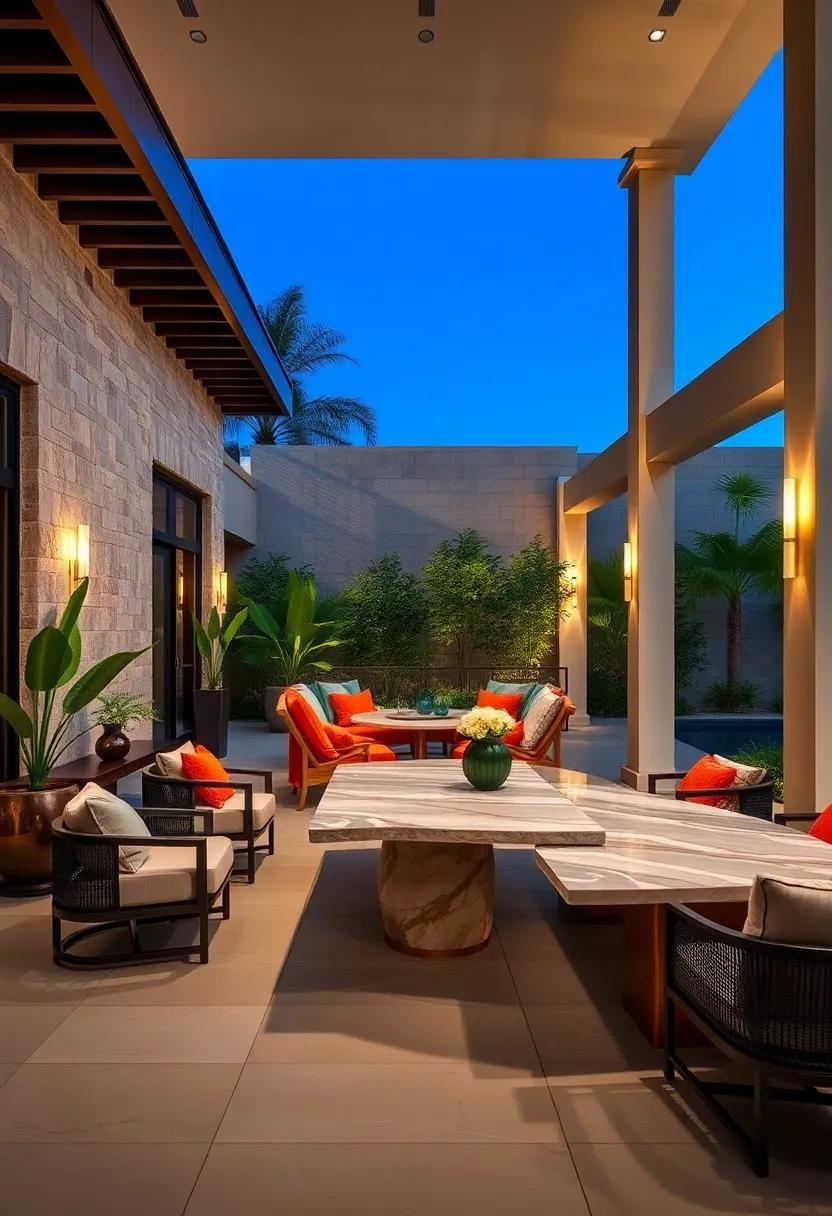 Serene Poolside Retreats Featuring Modular Sectional Sofas in Weather-Resistant Fabrics