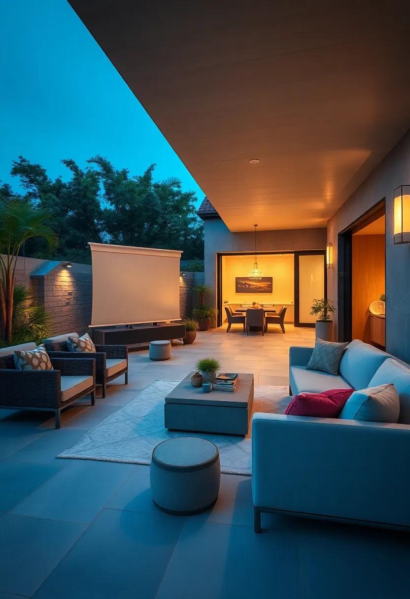 Inviting Outdoor Cinematic Lounges Equipped with Wireless Speakers and Automated Shades