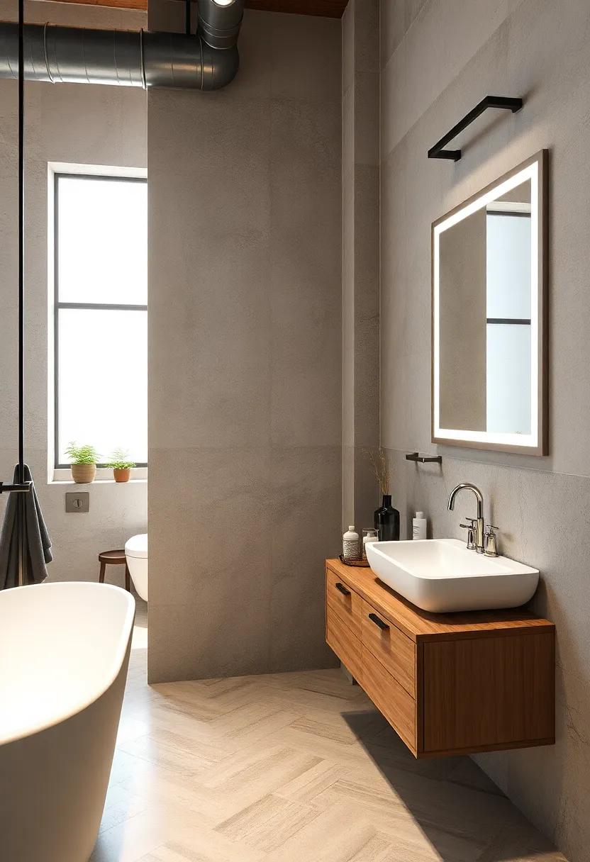 Frameless Mirrors Surrounded by Subtle Metallic Borders for a Clean Modern Look