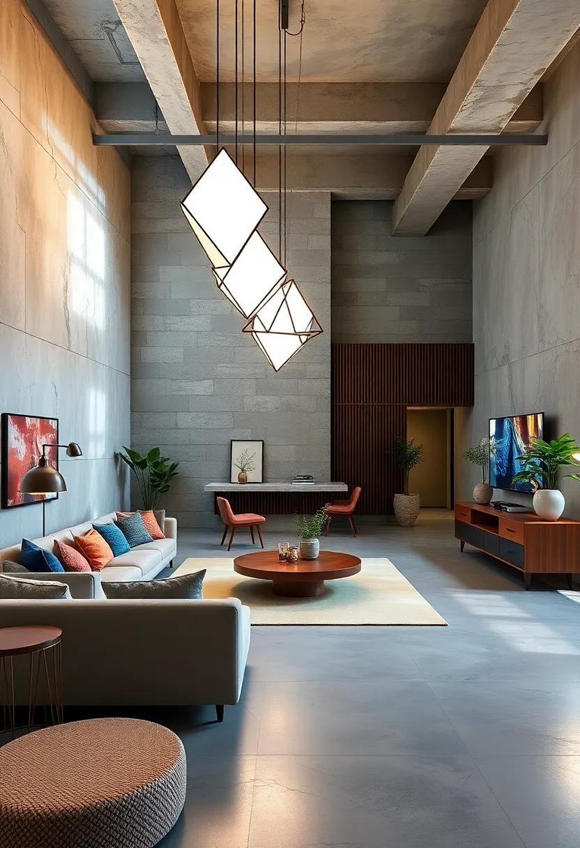 Bold Geometric Light Sculptures Transforming Urban Loft Interiors Into Art Installations