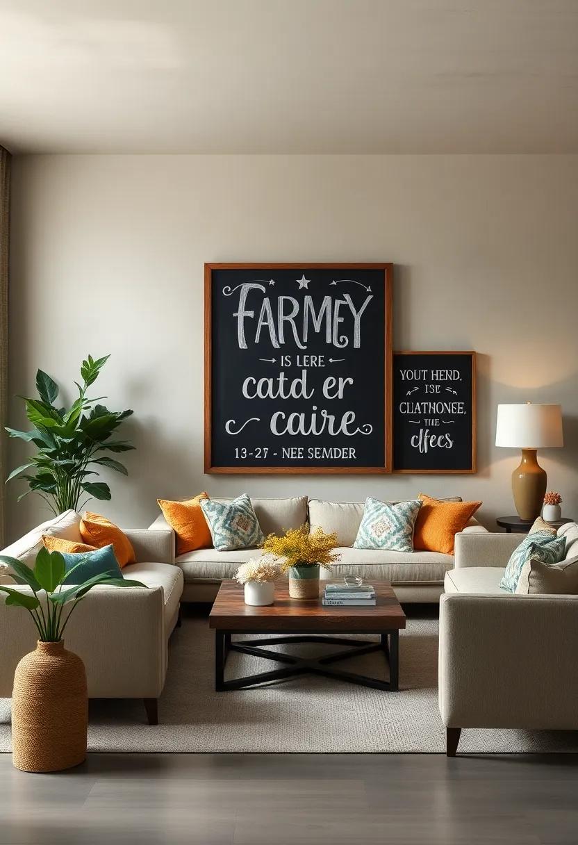 Rustic Chalkboard Art Featuring Farmhouse Sayings Adds a Touch of Vintage Cheer to Living Rooms