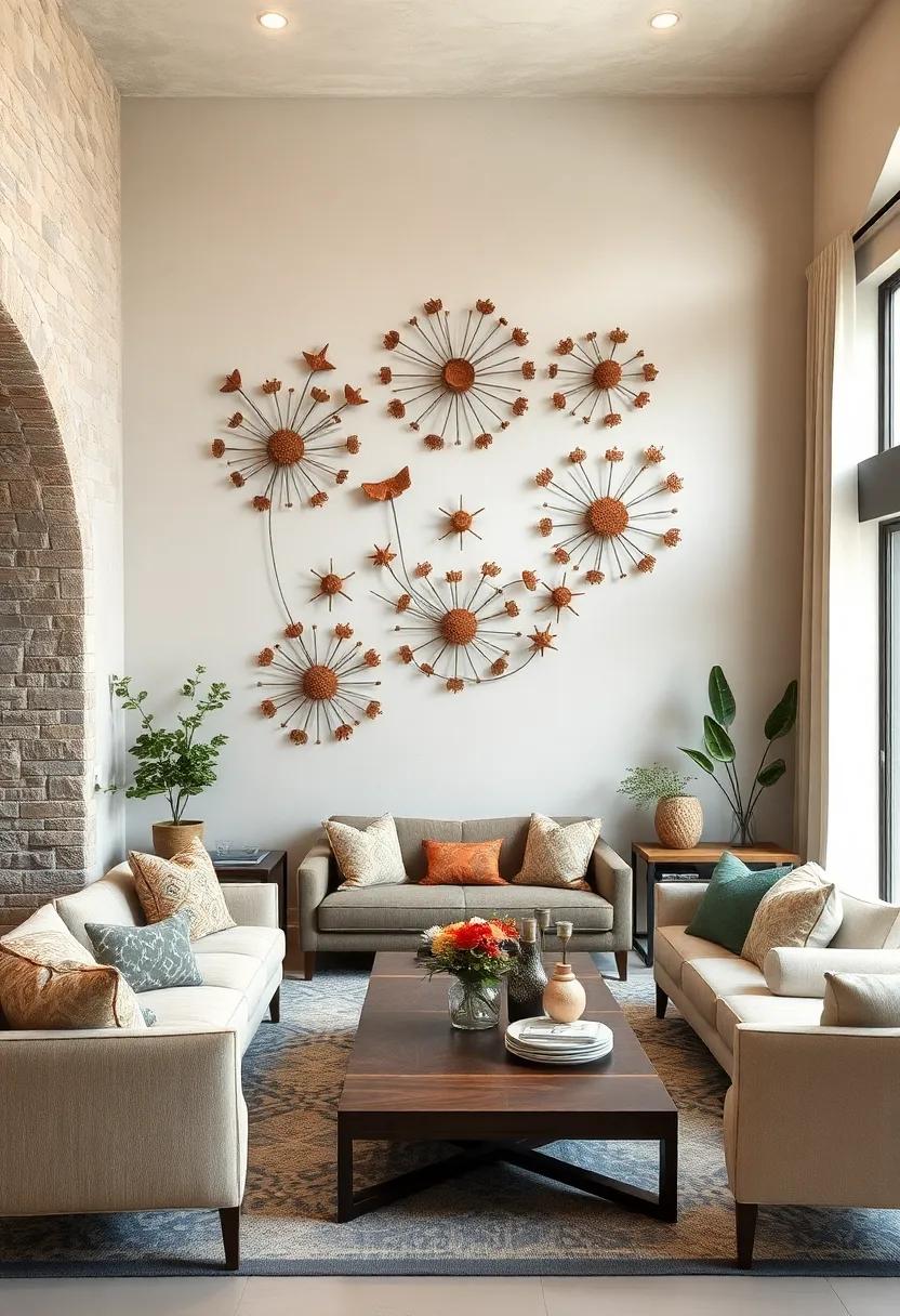 Rust-Tinged Metal Wall Sculptures Evoking Farmstead Charm Among Vintage Country Interiors