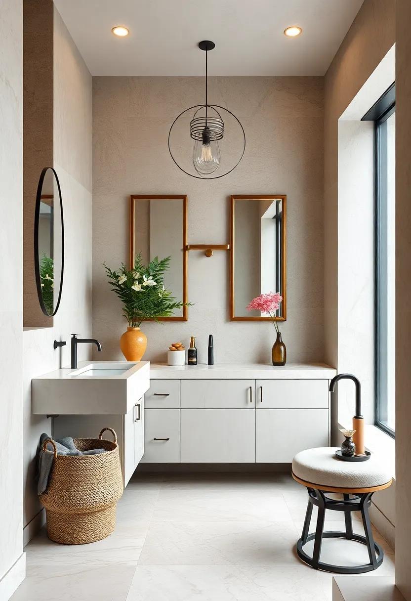 Design Lavish Bathrooms with Marble Accents, Vintage Faucets, and Eclectic Vanity Lighting