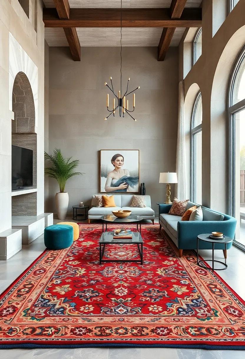 Highlight Statement Rugs Combining Persian Motifs and Contemporary Geometric Patterns for Dynamic Floors