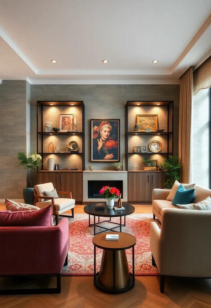 Showcase Curated Vintage Find Collections in Elegant Display Cabinets with Accent Lighting