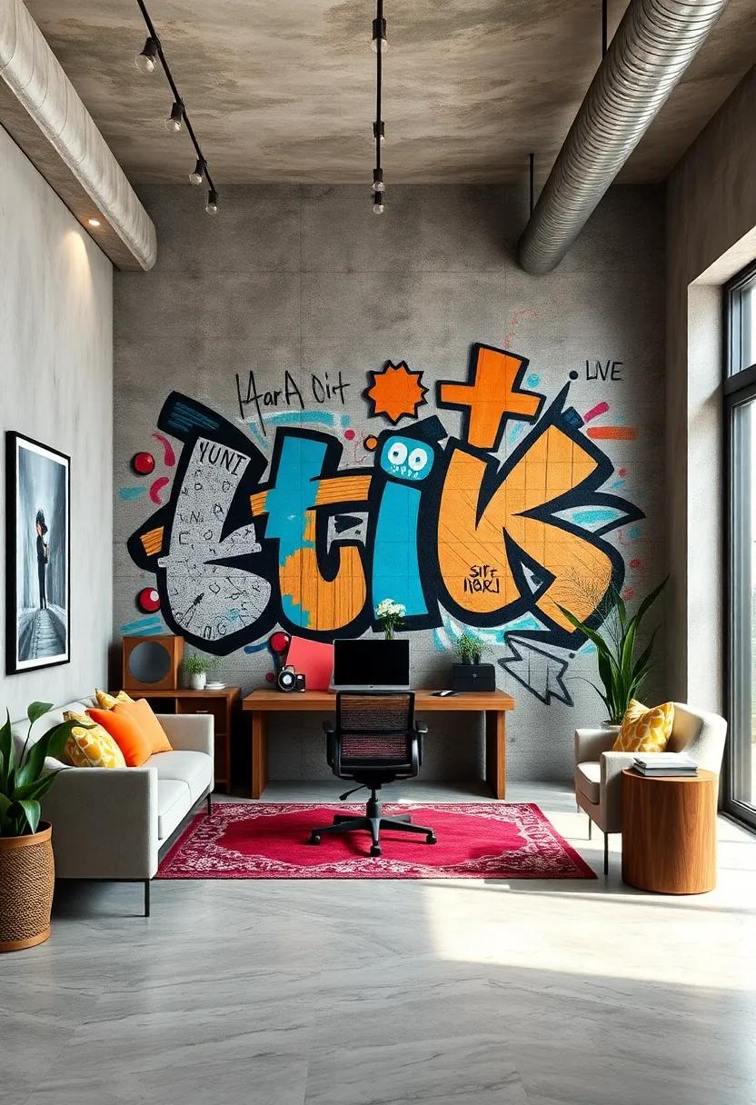 Display Artful Wall Murals With Urban Graffiti Designs Inspiring Creativity And Energy