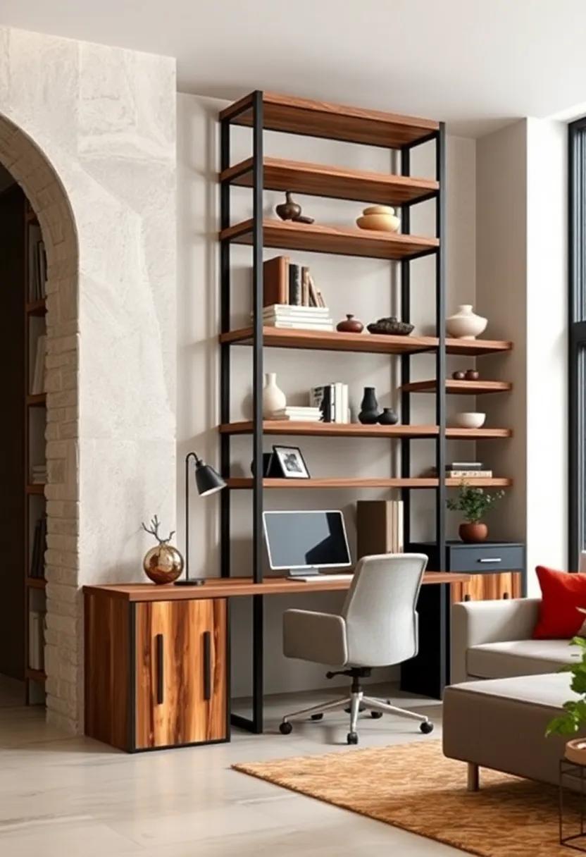 Reveal Open Shelving Units Made Of Reclaimed Wood And Raw Steel Providing Both Storage And Style