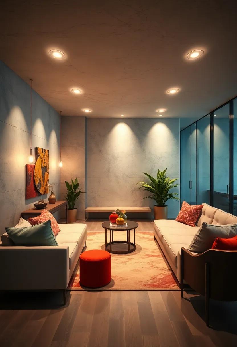 Glass and Metal Textures Illuminated by Crisp, Minimalist Recessed Light Installations