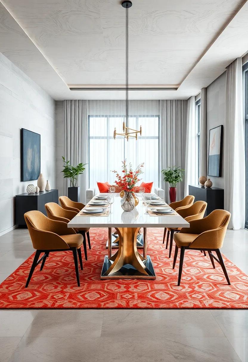 Bold Geometric Patterns Transforming Rug Designs into Stunning Modern Table Settings