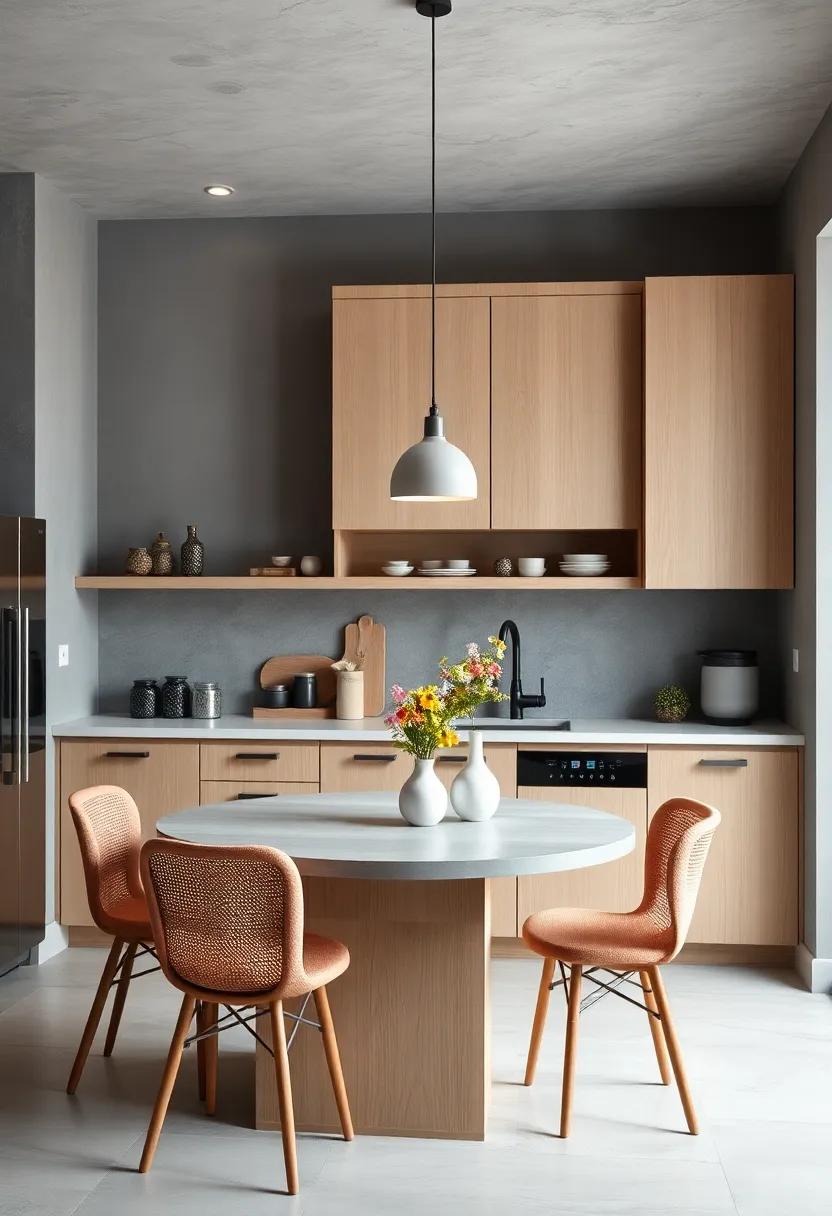 Soft Gray Walls Complementing Light Oak Cabinets in a Scandinavian-Inspired Kitchen Interior