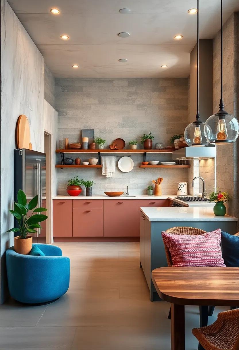 Eclectic Mix of Vintage and Modern Fixtures Creating Unique and Personalized Culinary Spaces