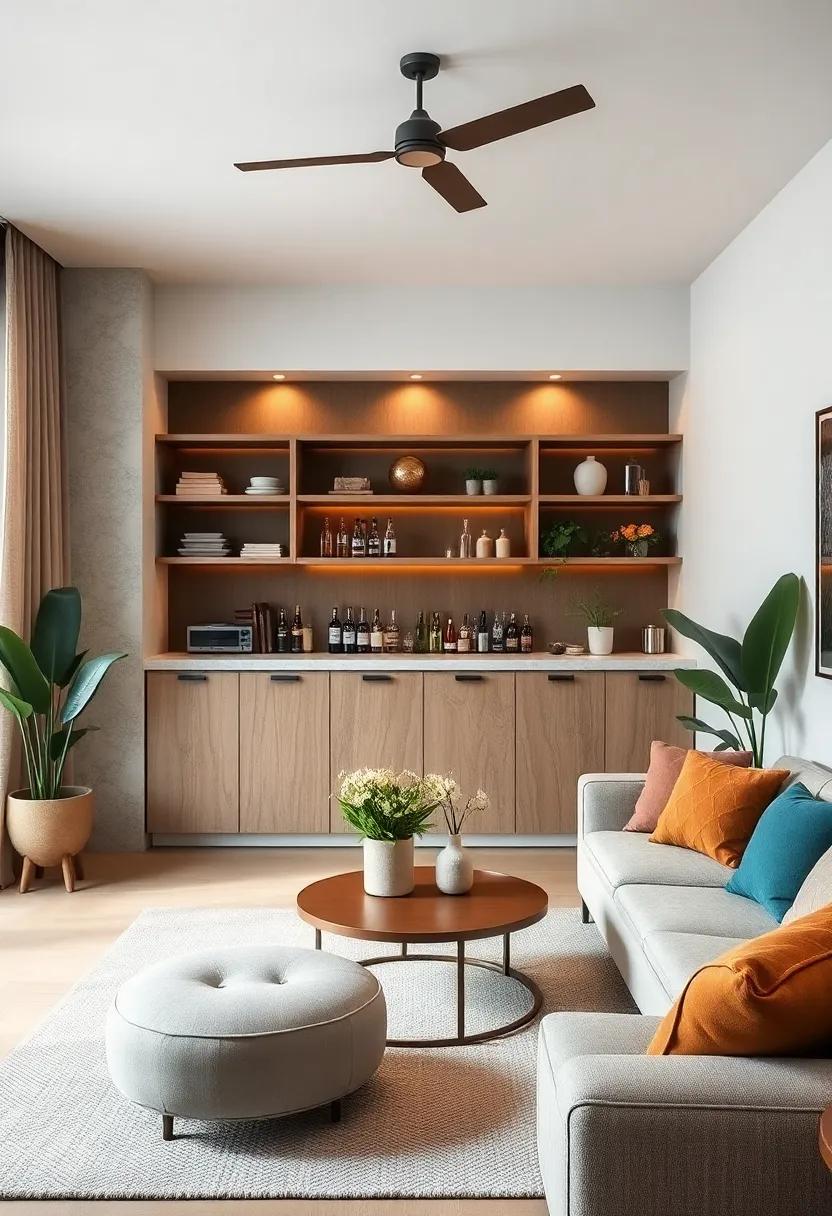 Optimizing Compact Spaces With Sleek Open Shelving and Minimalist Bar Essentials
