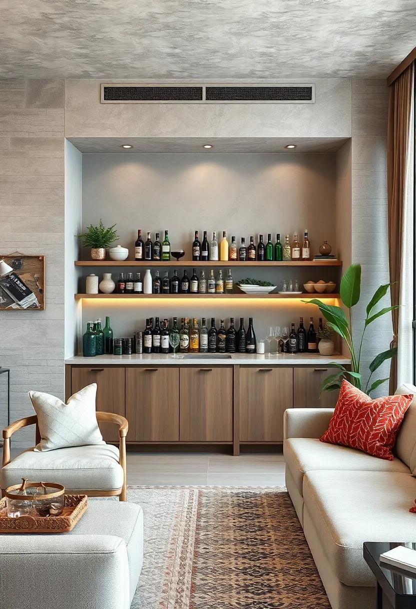 Arranging Bottles and Barware by Color and Size to Create Visual Interest