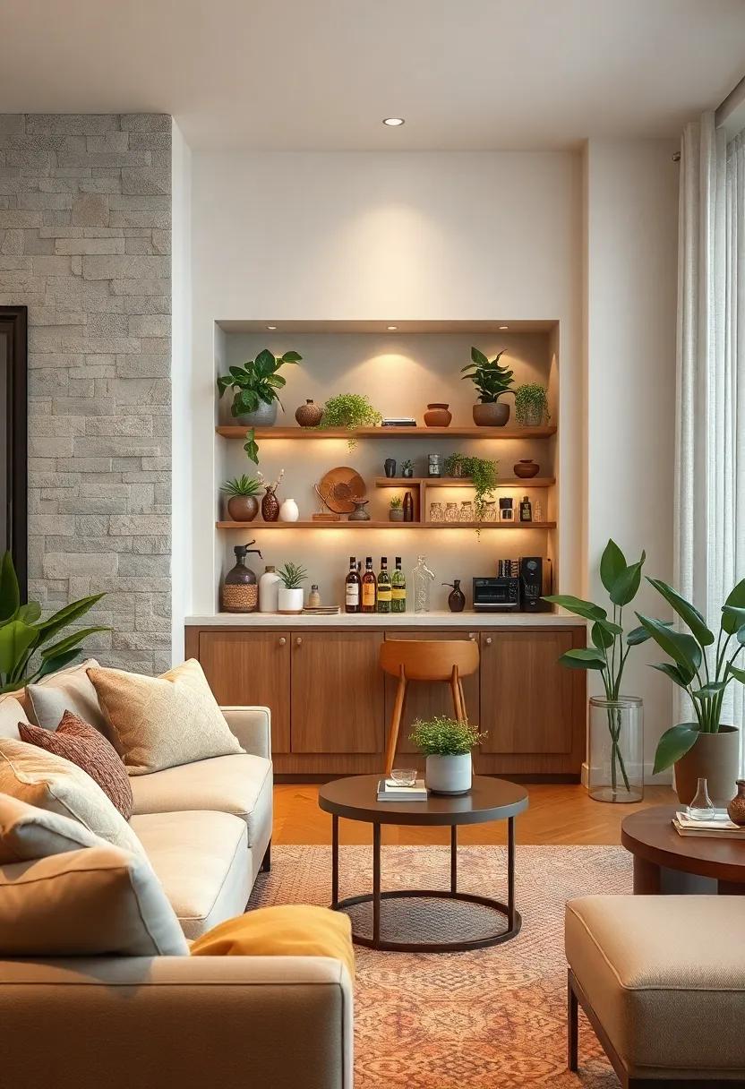 Integrating Greenery and Natural Elements to Bring Life to the Small Bar Corner