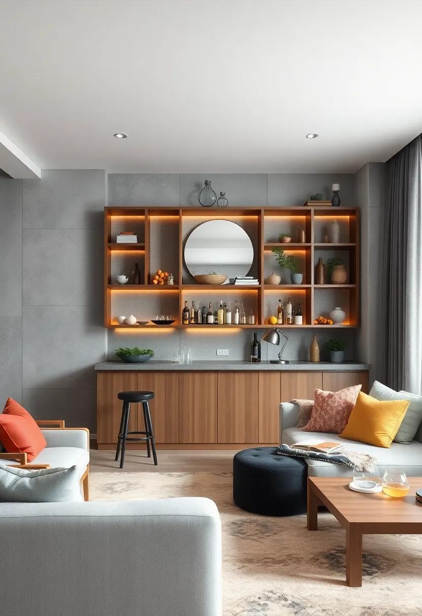 Exploring Geometric Shelf Arrangements for an Architectural and Stylish Bar Setup