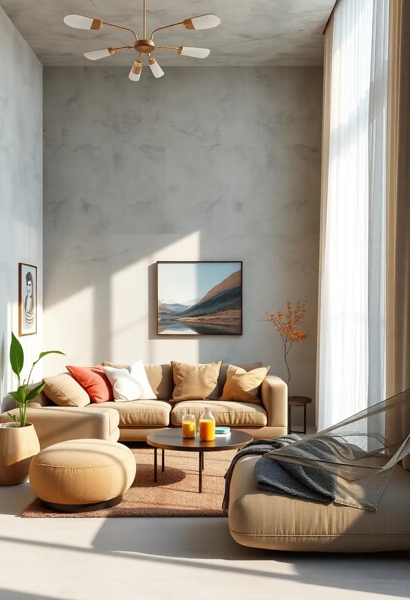 Natural Light Streaming Through Sheer Curtains Creating an Airy Atmosphere in Small Rooms