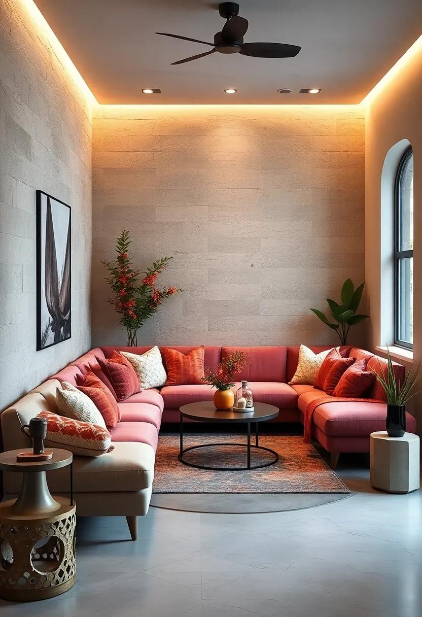 Cozy Nooks with Plush Seating Surrounded by Soft Ambient Lighting and Warm Textiles