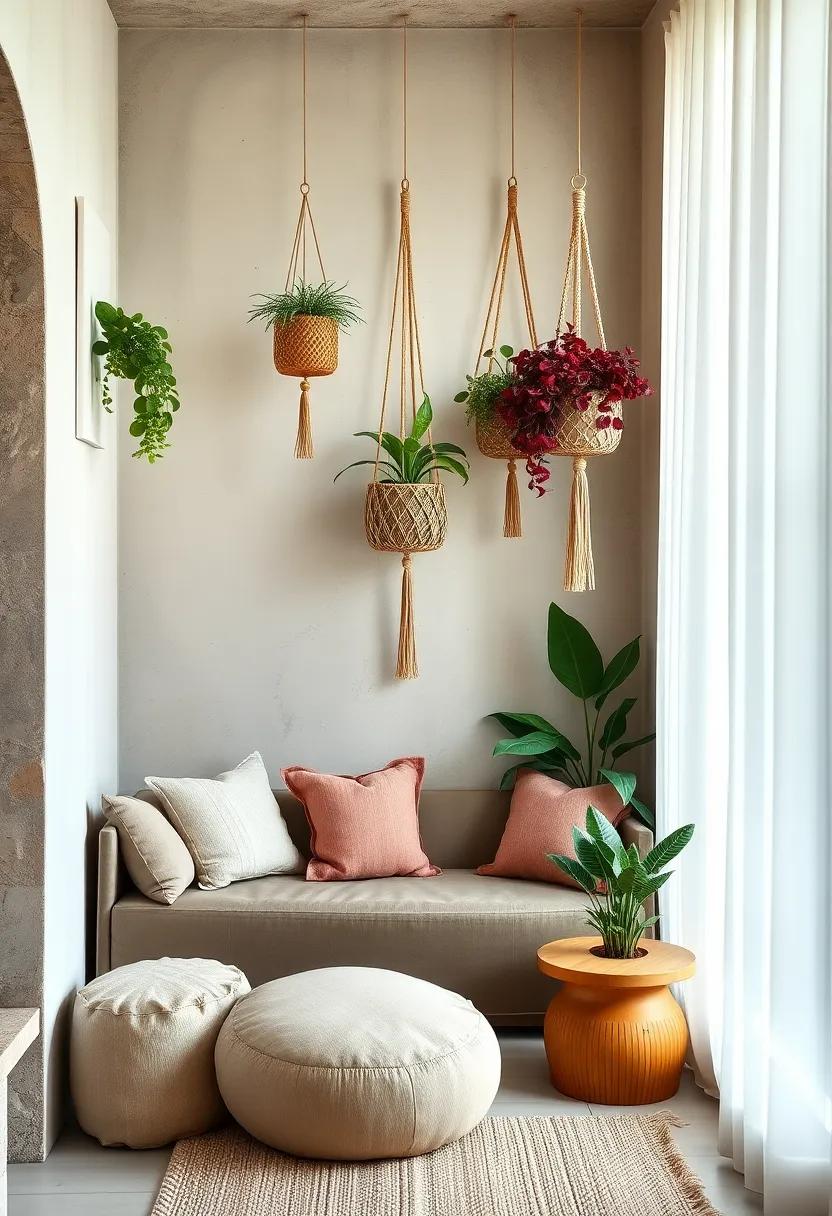 Hanging Planters and Macramé Decorations Adding Life and Layered Style to Cozy Corners