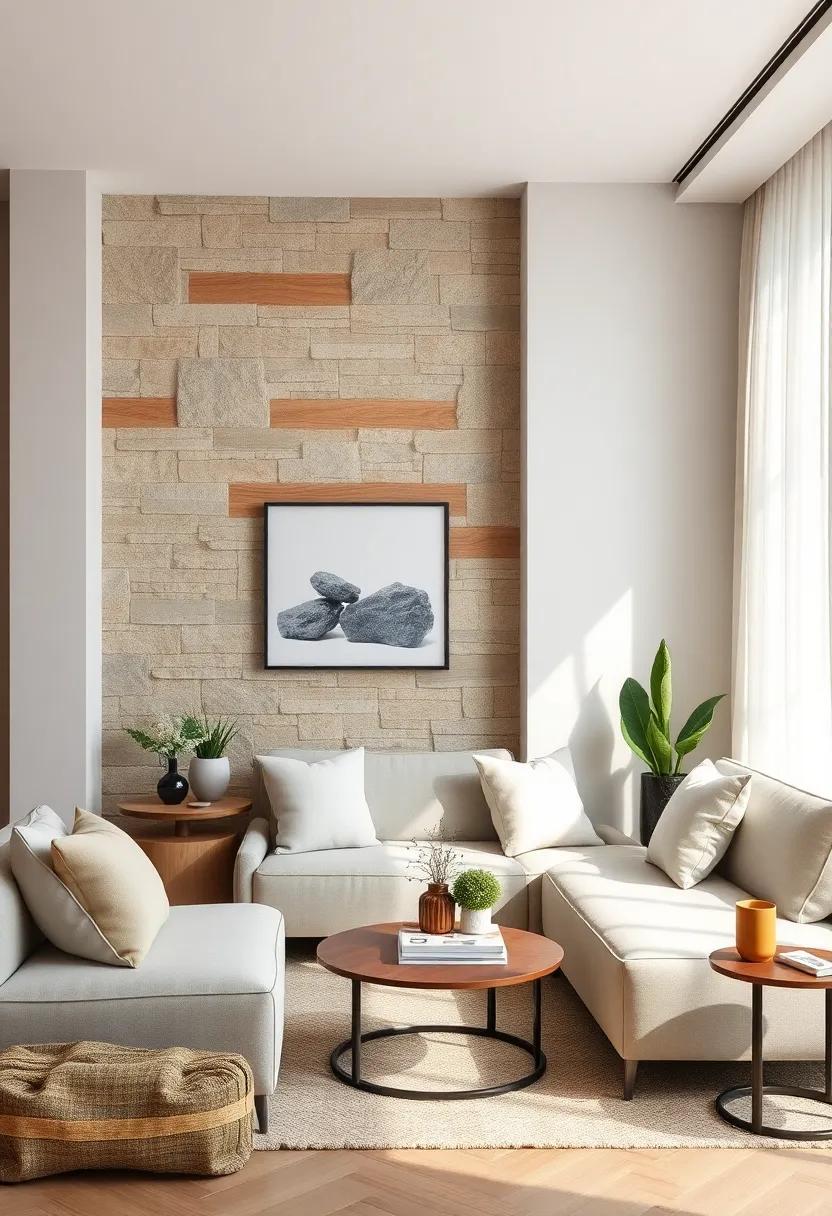 Natural Wood and Stone Elements Merging to Bring Earthy Calmness into Cozy Small Spaces