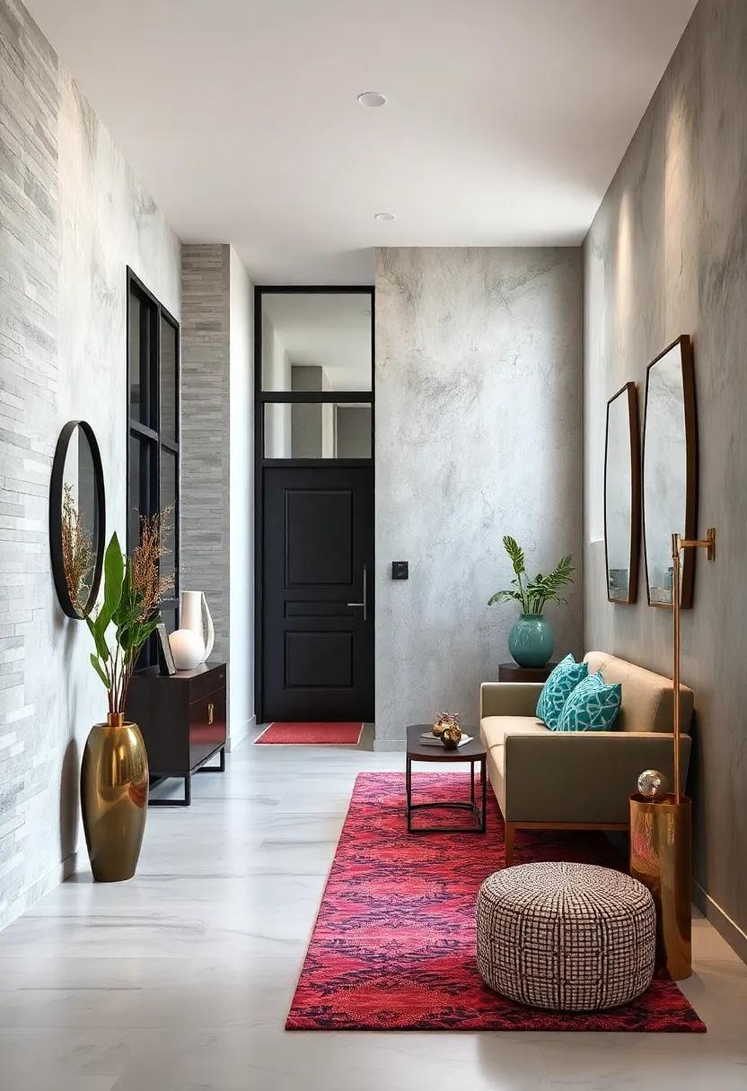 Brighten Dark Hallways Using Mirrored Panels and Reflective Metallic Accents to Open Up the Space