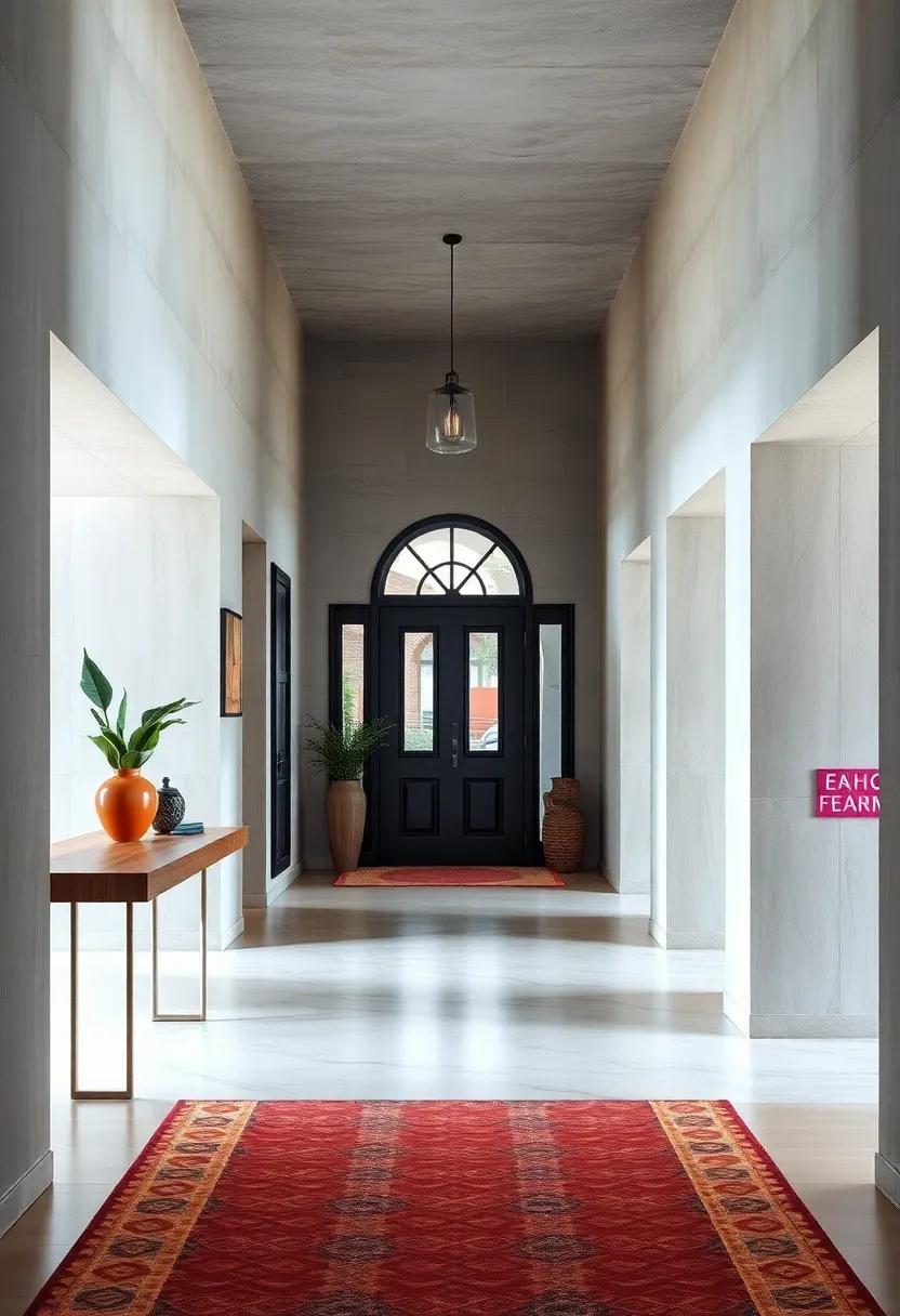 Use Geometric Patterns and Color Blocking to Add Depth and Visual Interest to Otherwise Plain Hallways