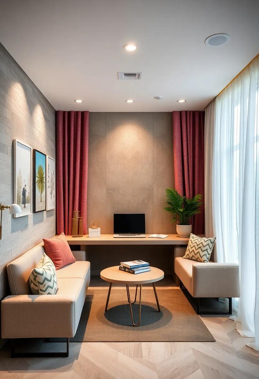 Creative Study Zones Divided by Decorative Screens and Light Curtains for Focus and Flexibility