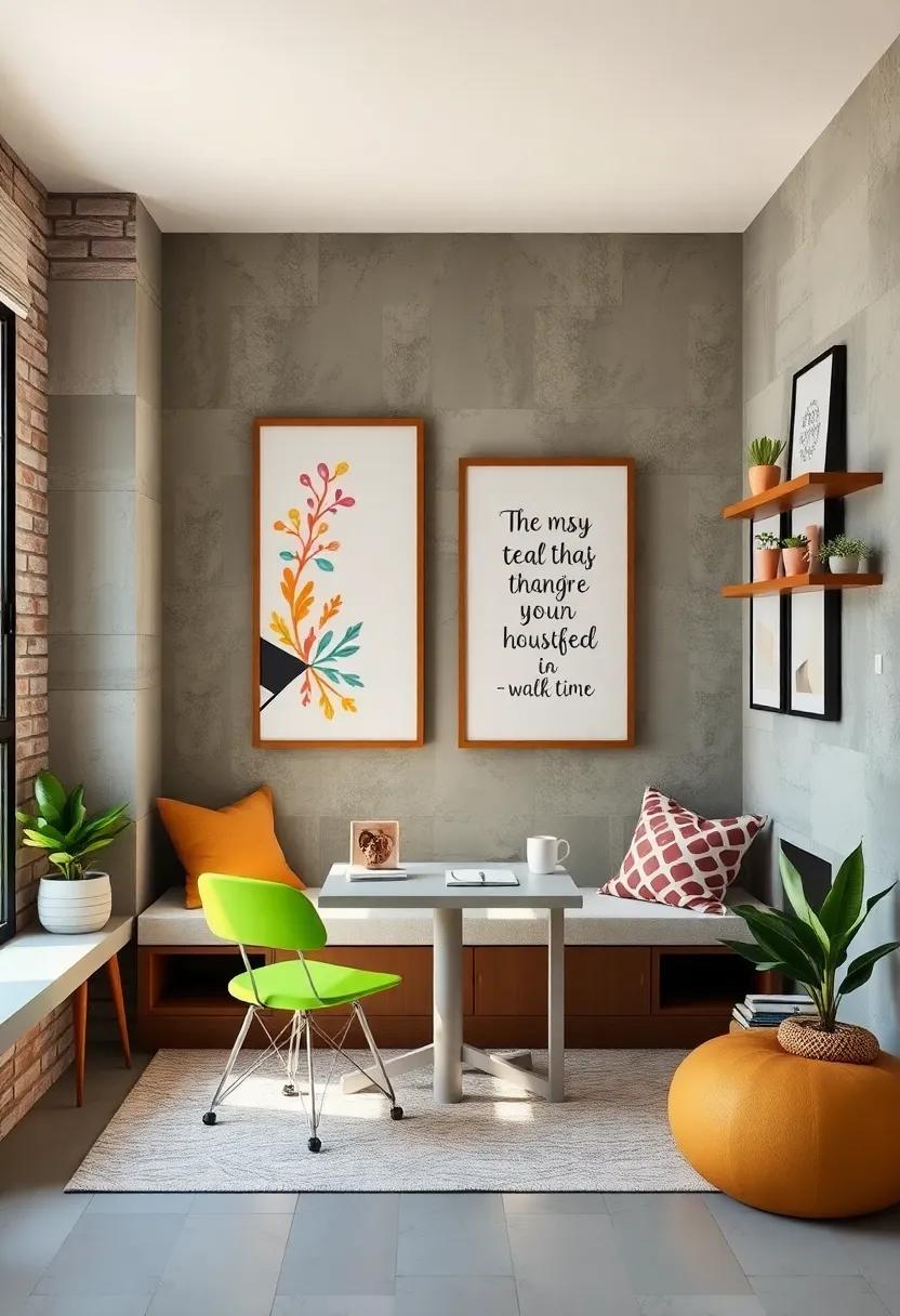 Whimsical Wall Art and Inspirational Quotes Brightening a Kids Study Space With Personality and Charm