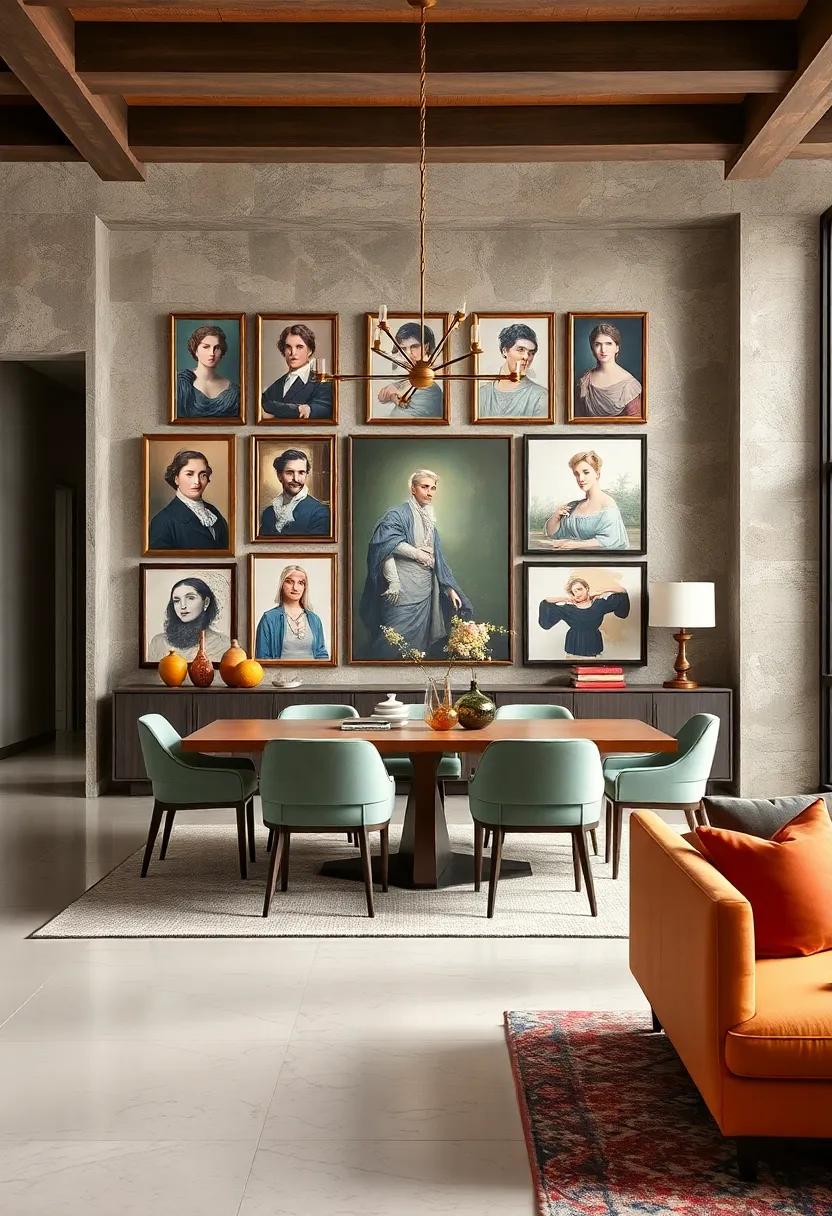 Arranging A Gallery Wall Featuring Both Classical Portraits And Abstract Modern Art To Bridge Eras