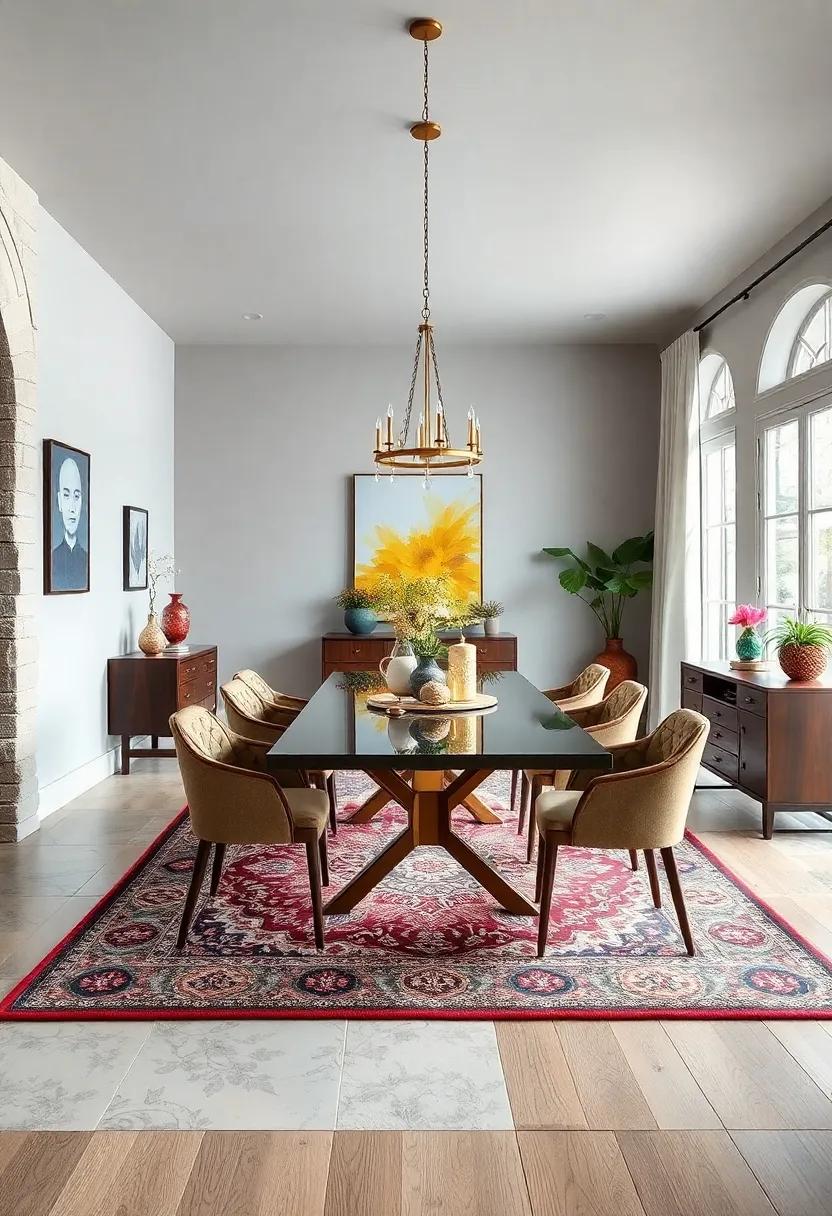 Contrasting Antique Rugs With Geometric Patterns To Merge Classic And Modern Styles Underfoot