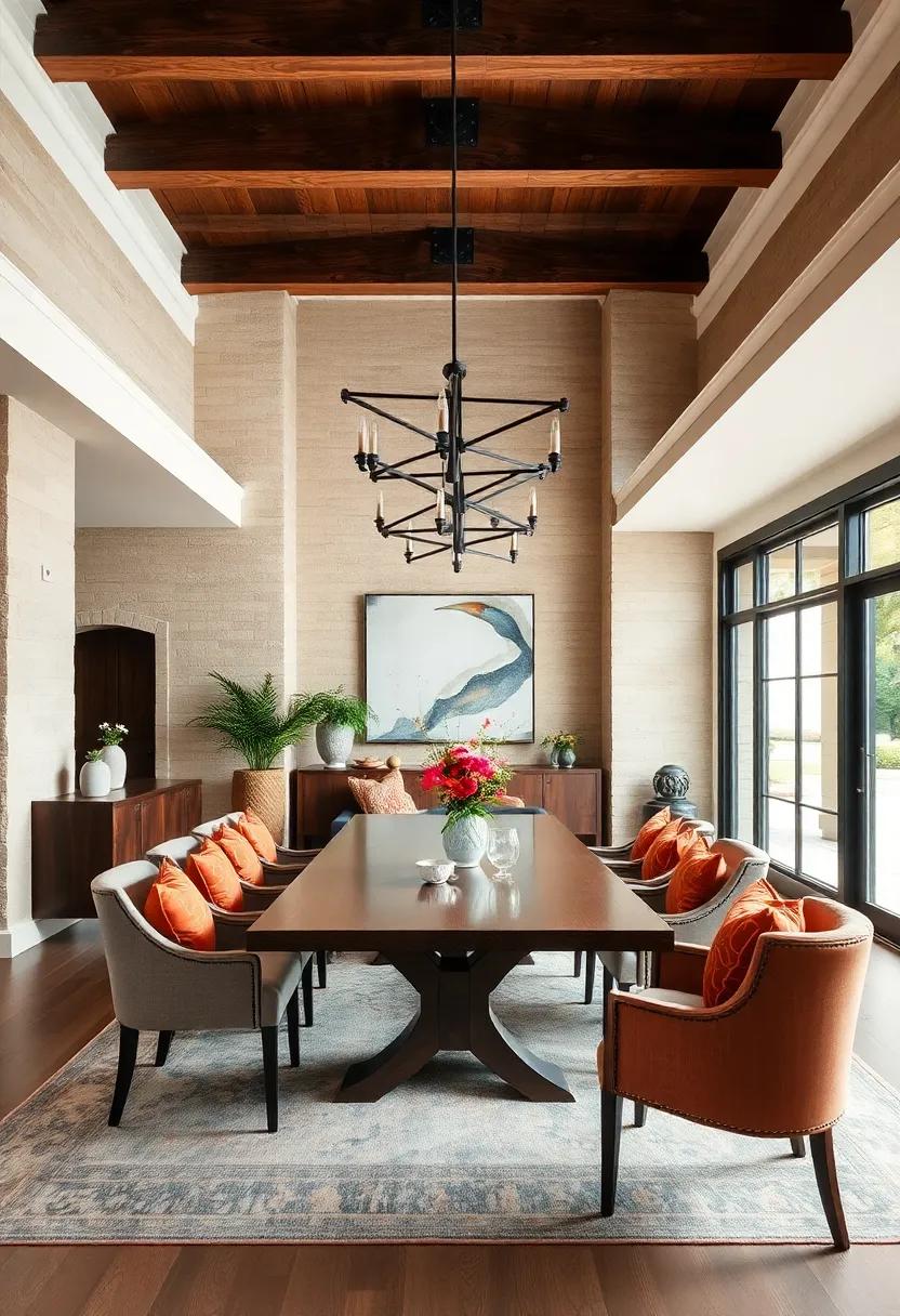 Presenting A Fusion Of Traditional Crown Moldings With Exposed Industrial Elements To Create Visual Interest