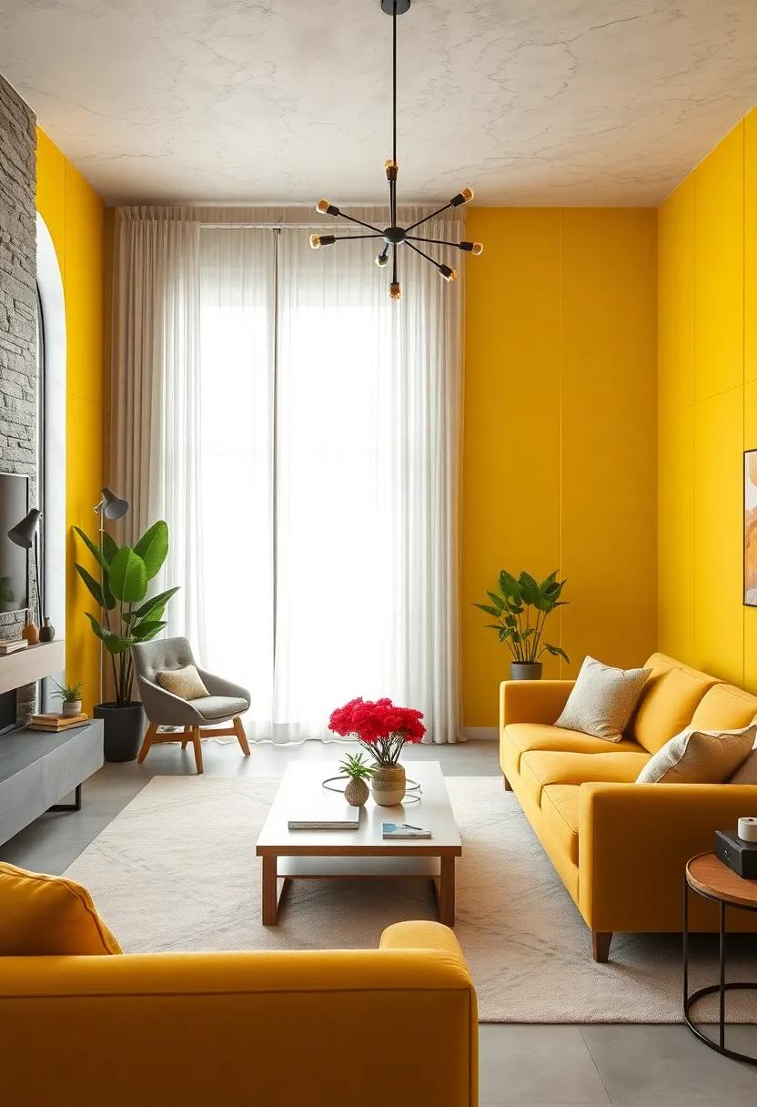 Sunflower Yellow Panels Filling Rooms with Cheerfulness and a Retro Vintage Spirit