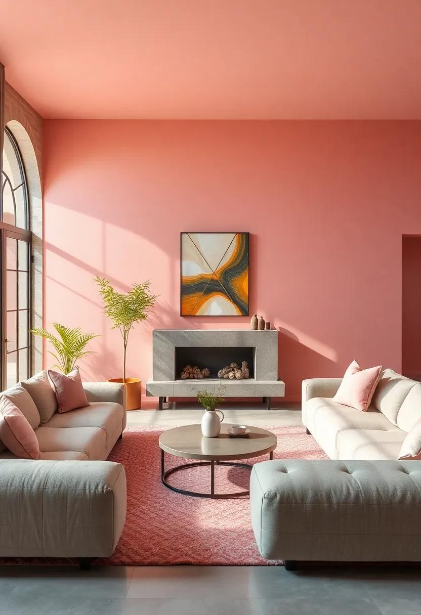 Peachy Pink Hues Creating Soft and Inviting Atmospheres Perfect for Relaxing Evenings