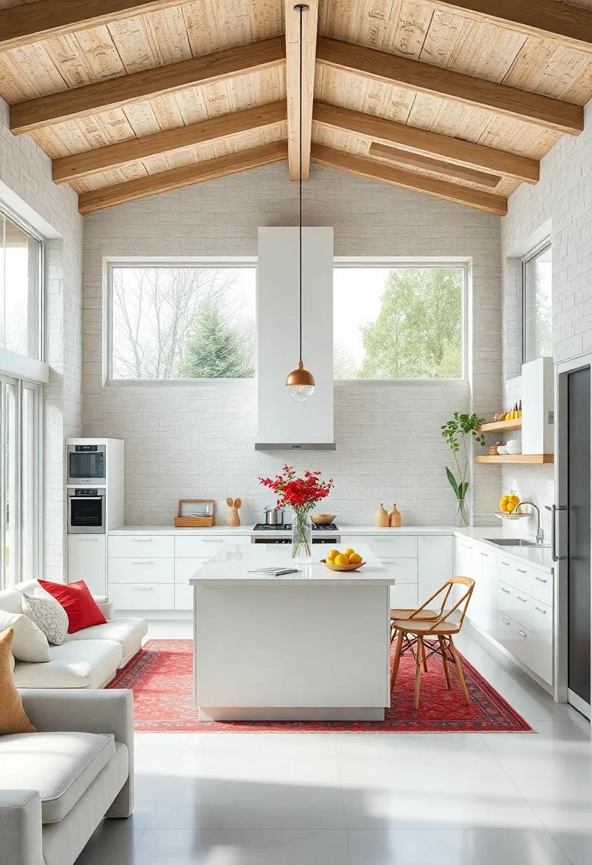 Large Windows Framing White Kitchen Spaces Creating a Seamless Indoor-Outdoor Connection