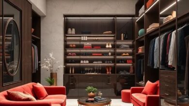 Elevate Your Space: The Allure of a High-End Walk-In Closet with Marble Floors