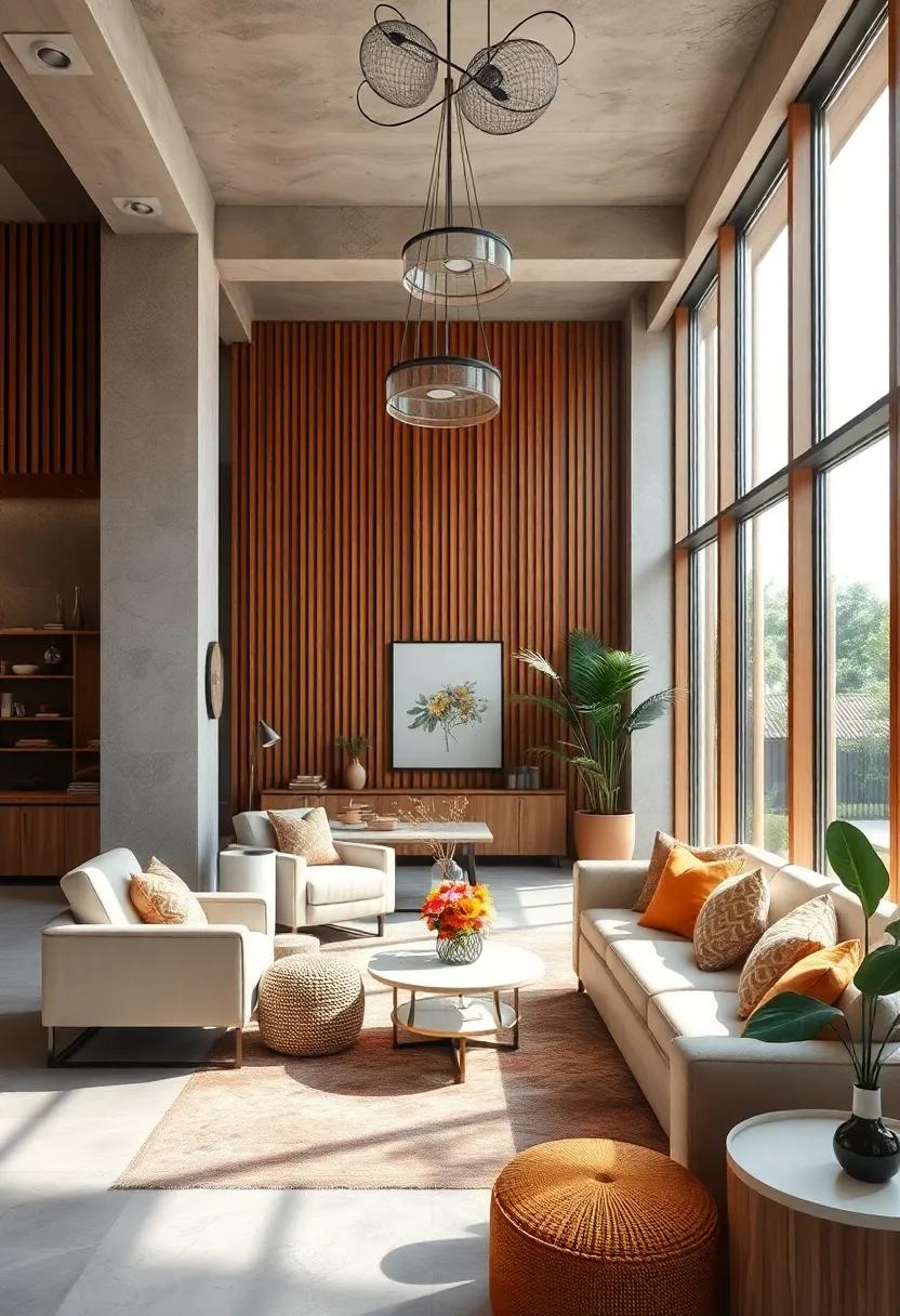 Sunlight Filtering Through Natural Wood Slats Creating Warm and Inviting Atmospheres