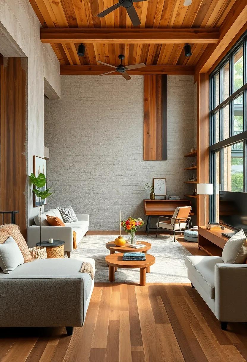 Layering Varied Wood Tones to Add Depth and Texture Within Eclectic Room Designs