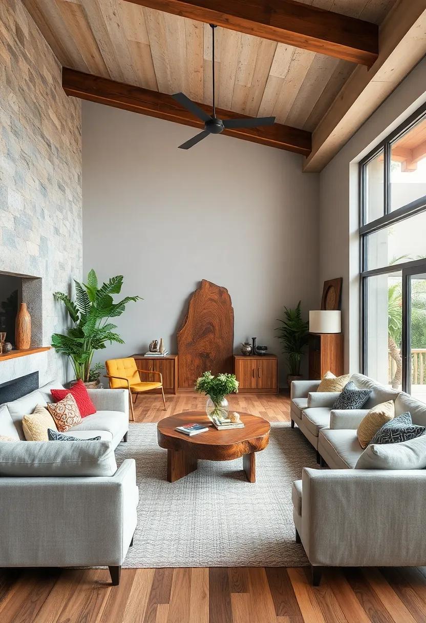 Integrating Live Edge Wood Pieces for a Striking Blend of Nature and Modernity