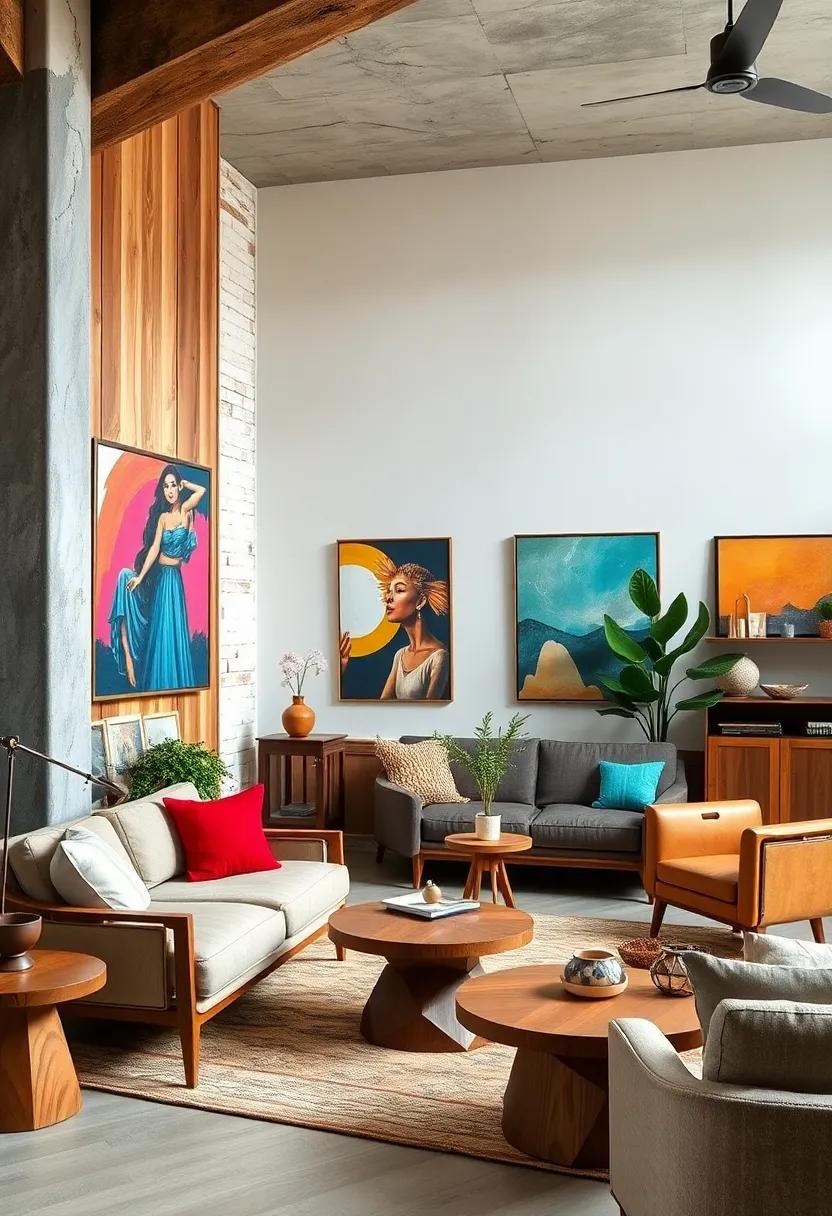 Mixing Organic Wood Elements with Bright Urban Art for Dynamic Eclectic Spaces
