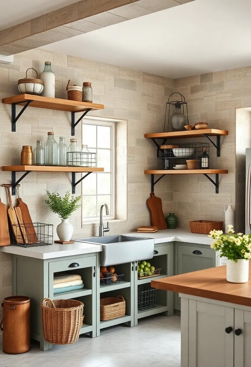 Antique Milk Bottles and Wire Crates Arranged on Open Shelves for a Vintage Look